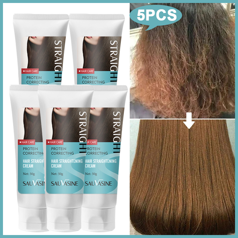 Hair Care Natural Ingredients - ケラチンによるプロのスムージングヘアトリートメント,傷んだ髪の修復,永久矯正クリーム,ヘアケア製品,5個,50g