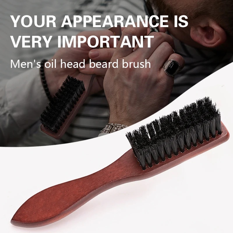 Hair Care Products - 理髪プロフェッショナル木製ハンドル猪毛クリーニングブラシソフトひげクリーニングブラシ男性理容ひげシェービングツール
