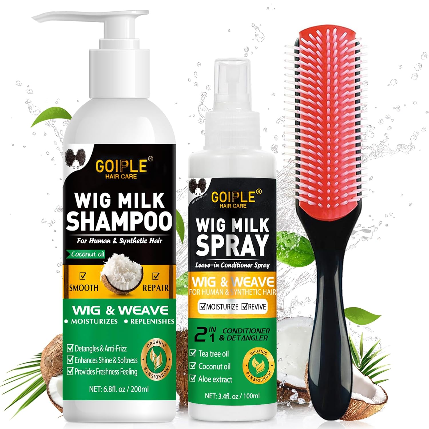 GOIPLE 3 in 1 ウィッグケアキット シャンプー、 - Hair Care Products のレビューと価格