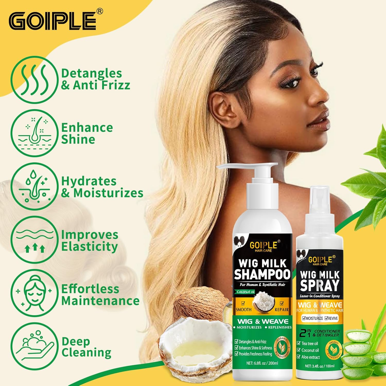 GOIPLE 3 in 1 ウィッグケアキット シャンプー、 - Hair Care Products のレビューと価格
