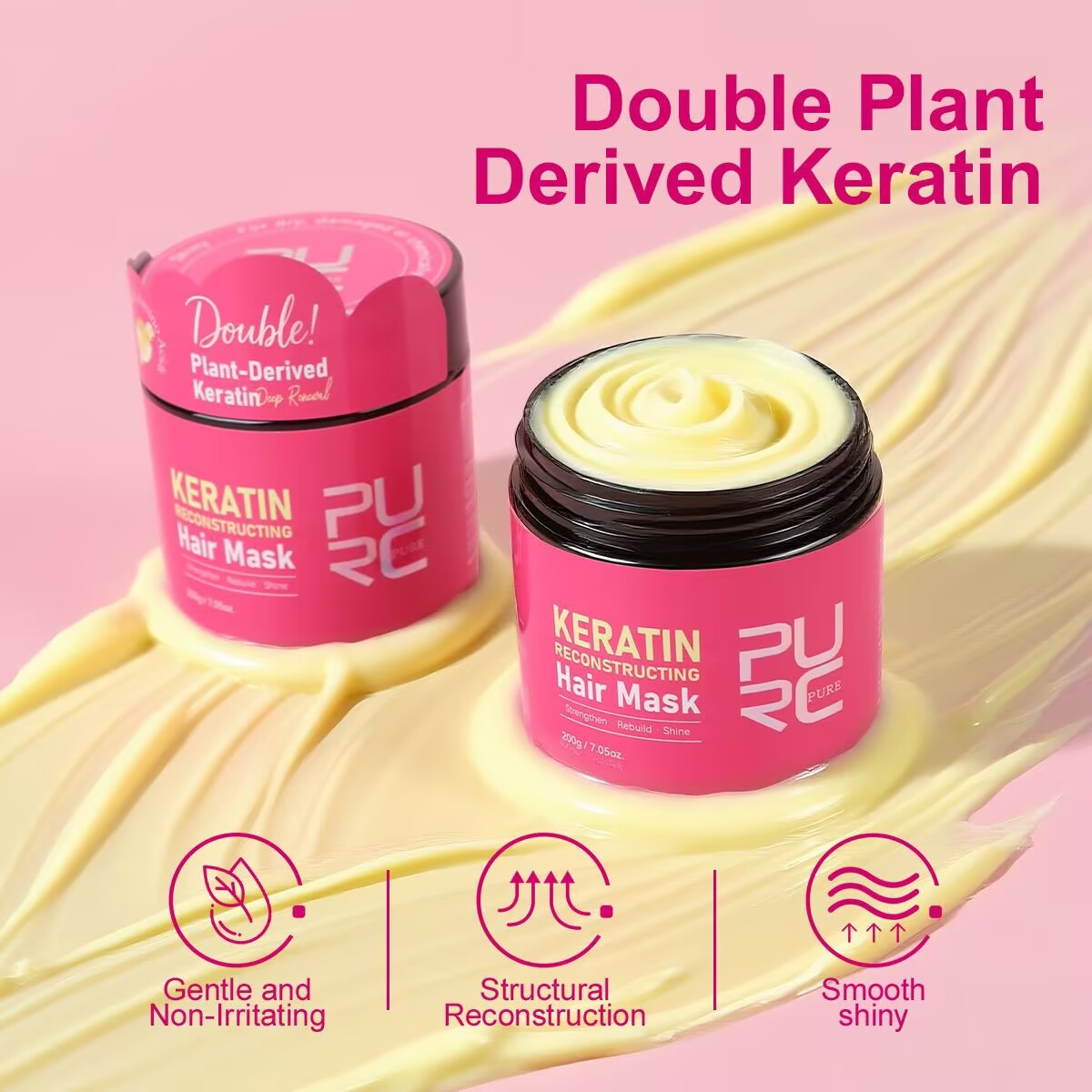 PURC 200g ケラチン配合ヘアマスク。ストレート効果、 - Hair Care Products のレビューと価格